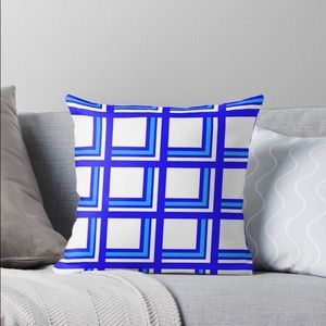 Blue symmetric theme pillows